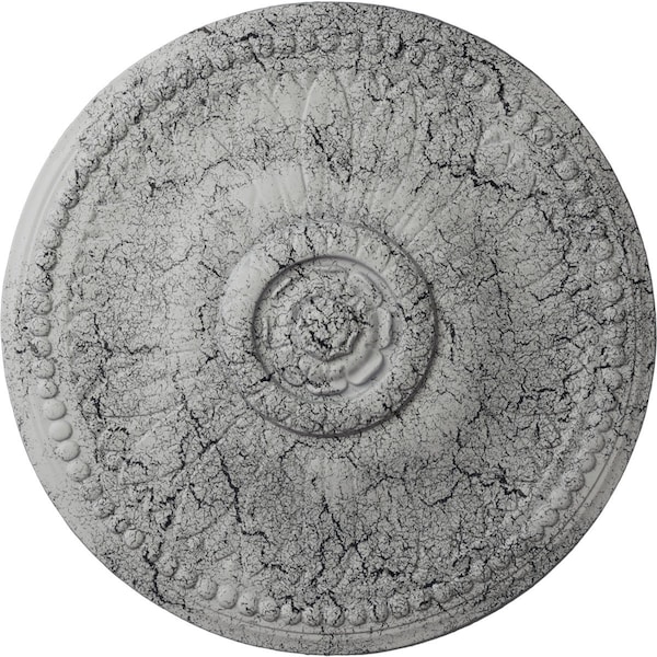 Ekena Millwork Bailey Ceiling Medallion (Fits Canopies up to 4"), 18 1/8"OD x 3/4"P, Ultra Pure White Crackle CM19BIUWC - main